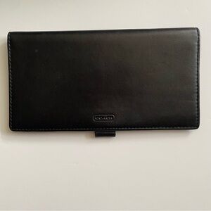 Coach Vintage Leather Cheque Book Case Black
